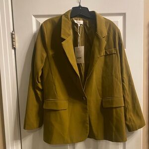 NWT Bohme Army Green One Button Blazer Women’s Size S